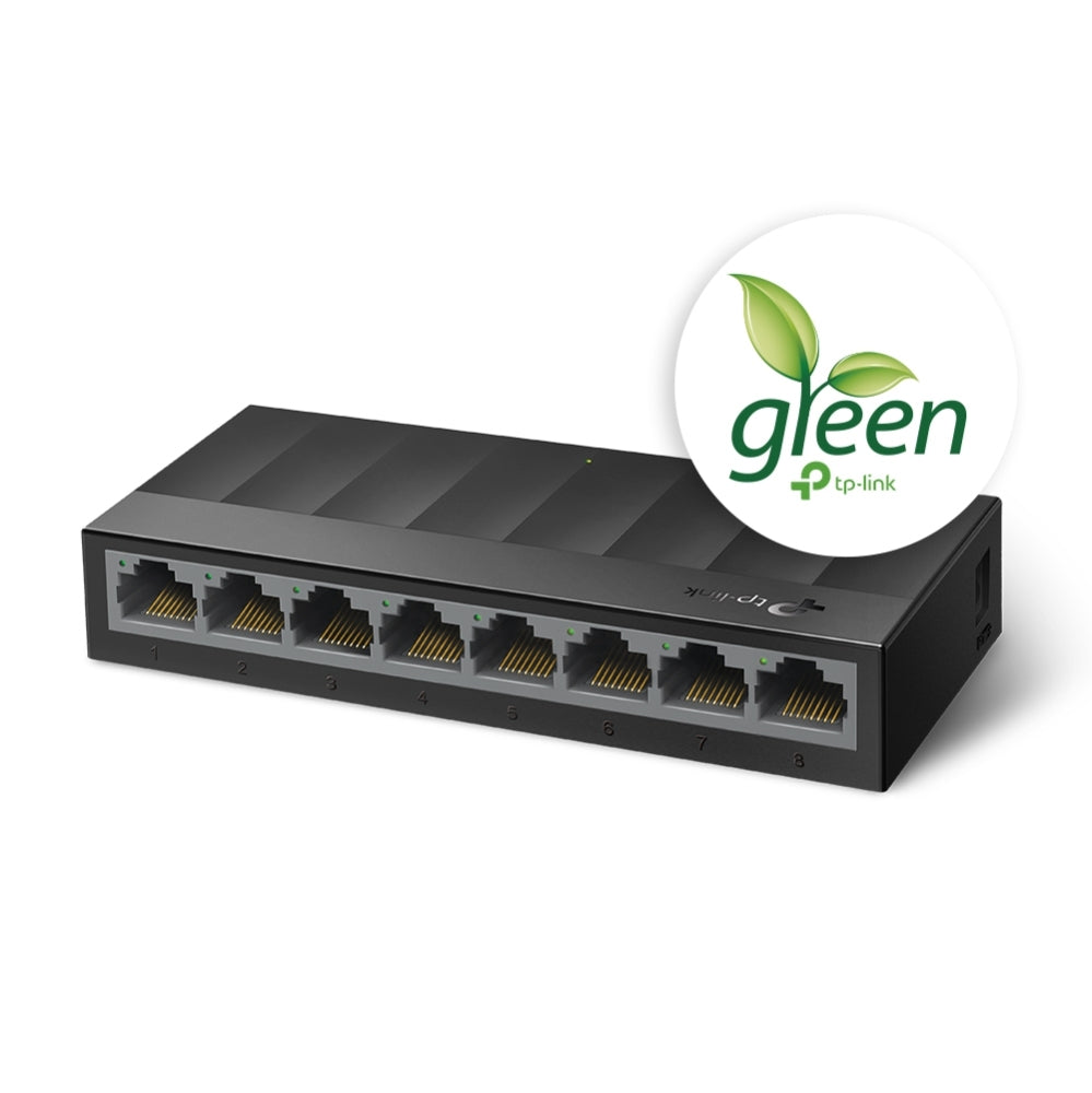 Switch No Administrable 8 Puertos Tp-Link Ls1008G Gigabit De Puertod Para Escritorio Con Tecnología Green Ethernet Plug And Play